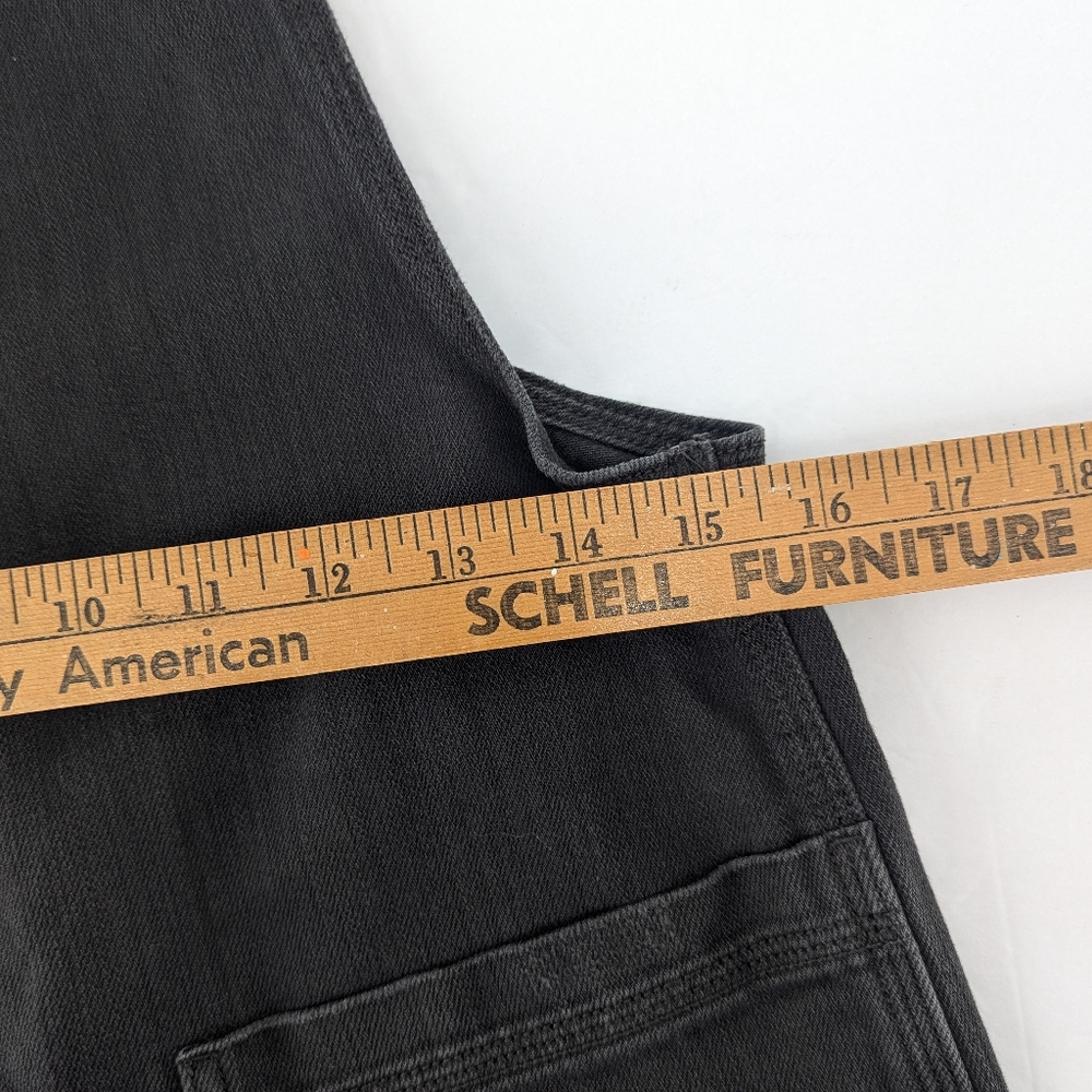 Aerie Black Denim Overall Shortalls Romper Distressed Baggy Loose Fit Size XS - Picture 6 of 7